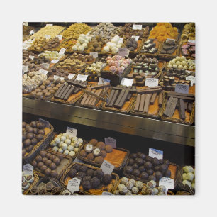 Imán Mercat de Sant Josep, diversos dulces de chocolate