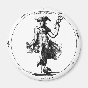 Imán Mercury alquímico y caduceo