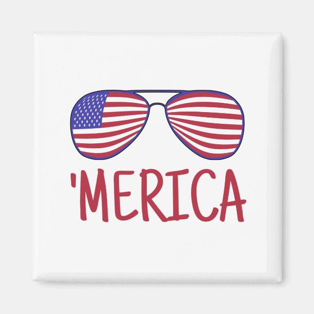 Imán 'Merica 4 De Julio Gafas (Frente)