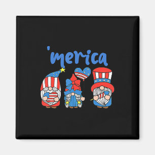 Imán Merica Gnomes Estados Unidos Bandera Fuegos artifi
