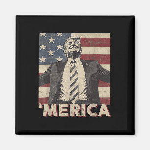 Imán Merica Trump Bandera Estadounidense 4 De Julio Pat