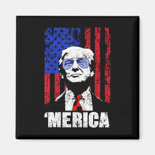 Imán Merica Trump Feliz 4 De Julio Bandera Norteamerica
