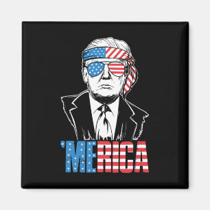 Imán Merica Trump Feliz 4 De Julio Bandera Norteamerica