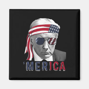 Imán Merica Trump Feliz 4 De Julio Bandera Norteamerica
