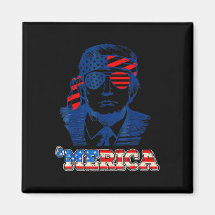 Imán Merica Trump Feliz 4 De Julio Bandera Norteamerica