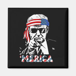 Imán Merica Trump Feliz 4 De Julio Bandera Norteamerica