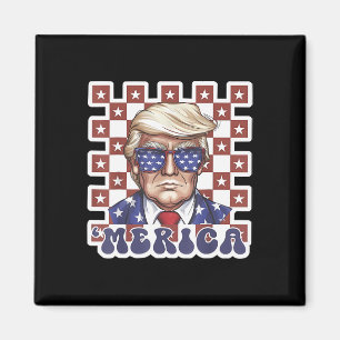 Imán Merica Trump Feliz 4 De Julio Bandera Norteamerica