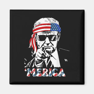 Imán Merica Trump Feliz 4 De Julio Bandera Norteamerica