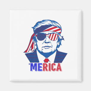 Imán Merica Trump Feliz 4 De Julio Bandera Norteamerica