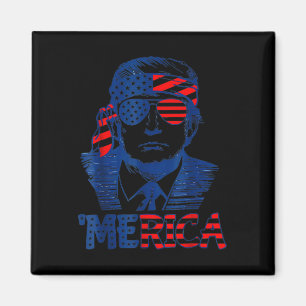Imán Merica Trump Feliz 4 De Julio Bandera Norteamerica