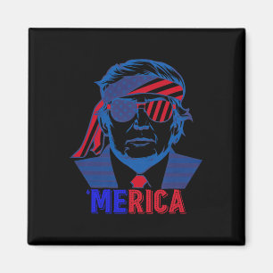 Imán Merica Trump Feliz 4 De Julio Bandera Norteamerica