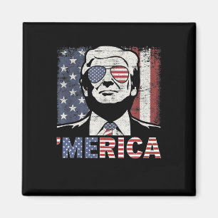Imán Merica Trump Feliz 4 De Julio Bandera Norteamerica