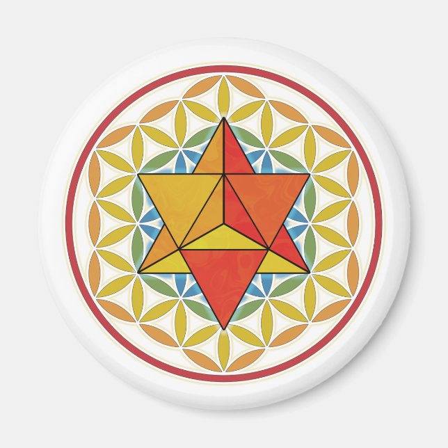 Imán Merkaba y la flor de la vida (Frente)