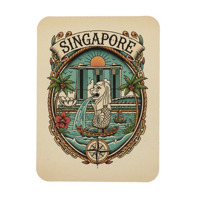 Imán Merlion Singapur (Vertical)
