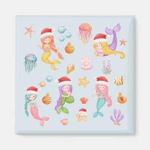 Imán Mermaid Santa Navidades