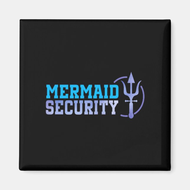 Imán Mermaid Security Halloween Costume Dad Men Boy  (Frente)