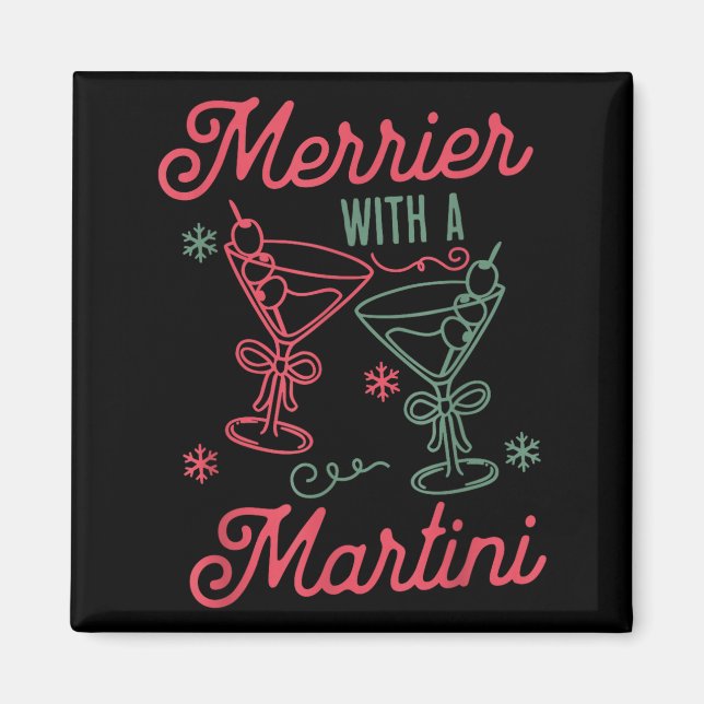 Imán Merrier With A Martini Christmas Tail Xmas Martini (Frente)