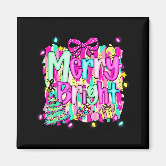 Imán Merry And Bright Shirt Cute Christmas Holiday Men  (Frente)
