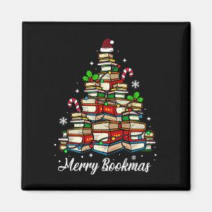 Imán Merry Bookmas Boys Christmas Tree Book Lover Sant