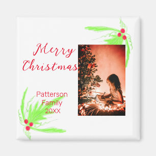 Imán Merry Bright Navidades agregan nombre de familia a