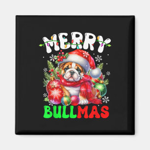 Imán Merry Bullmas Santa Bulldog Navidades decorando C