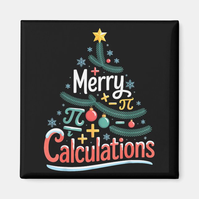 Imán Merry Calculations Funny Math Teacher Christmas  (Frente)