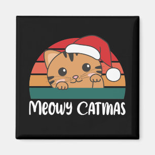 Imán Merry Catmas Funny Cat Navidades Pun Magnet