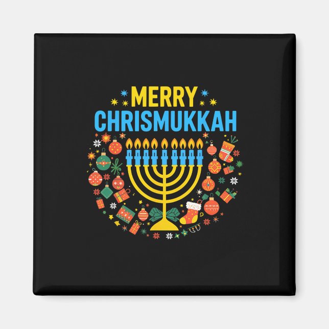 Imán Merry Chrismukkah Feliz Navidad Chanukah J (Frente)