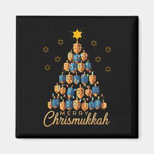 Imán Merry Chrismukkah Happy Chanukkah Dreidel Christma