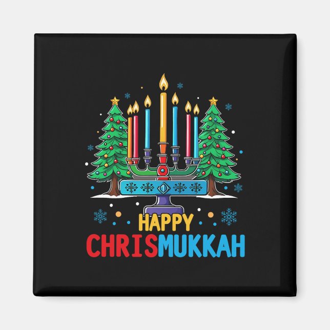 Imán Merry Chrismukkah Navidades felices Hanukkah 3 (Frente)