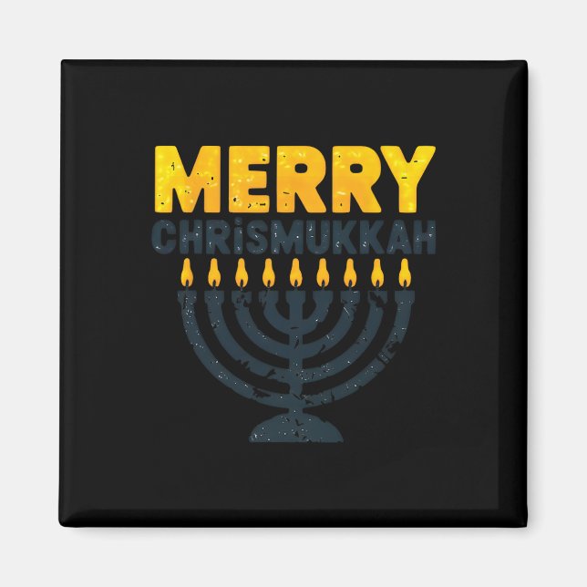 Imán Merry Chrismukkah Navidades Hanukkah Chanukiah Gif (Frente)
