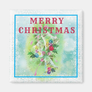 Imán Merry Christmas Bells Retro 2 Pulgadas Magnet