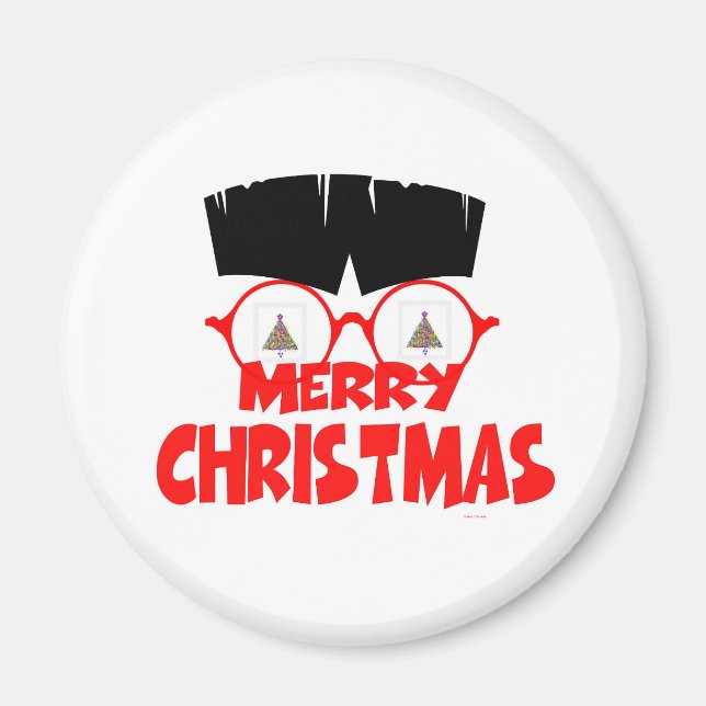 Imán Merry Christmas Caricator Refrigerator Magnet (Frente)