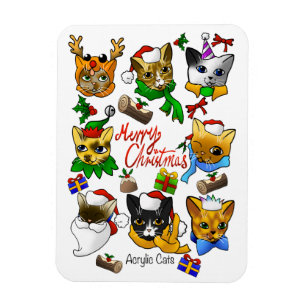 Imán Merry Christmas Cats Magnet