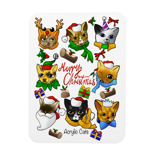 Imán Merry Christmas Cats Magnet (Vertical)
