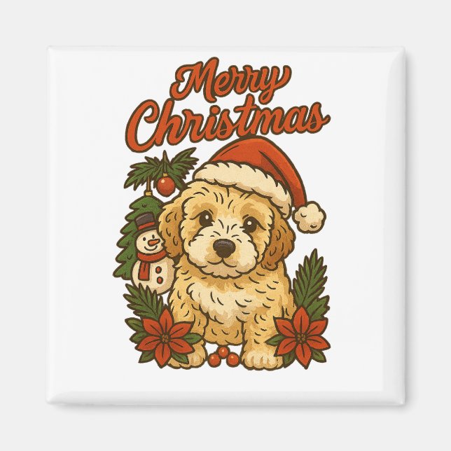 Imán Merry Christmas Cockapoo Magnet (Frente)