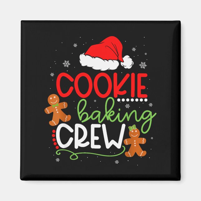 Imán Merry Christmas Cookie Baking Crew Ginger Santa Pa (Frente)