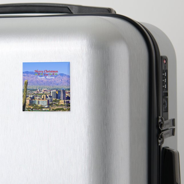 Imán Merry Christmas from Tucson, Arizona, (In Situ (Equipaje))