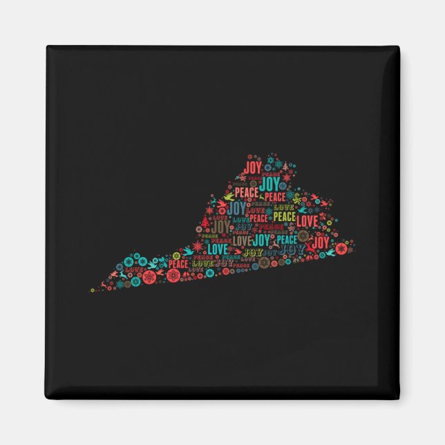 Imán Merry Christmas From Virginia T Shirt  (Frente)