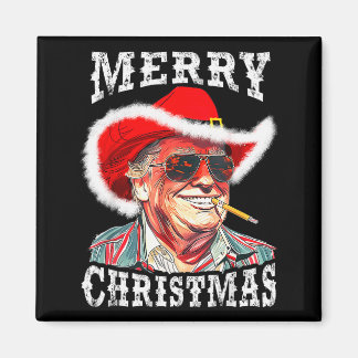 Imán Merry Christmas Funny Trump Western Cowboy Matchin