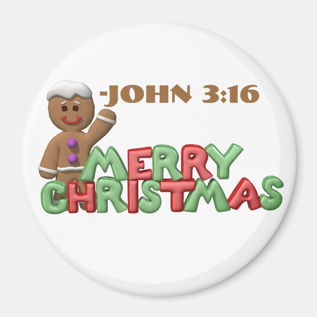 Imán Merry Christmas Gingerbread Customize It (Frente)