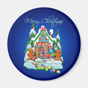 Imán MERRY CHRISTMAS GINGERBREAD HOUSE por SHARON SHARP