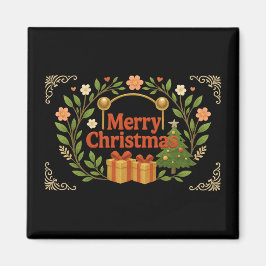 Imán Merry Christmas Holiday Magnet