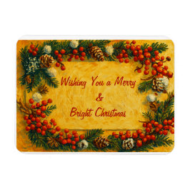 Imán Merry Christmas Holly