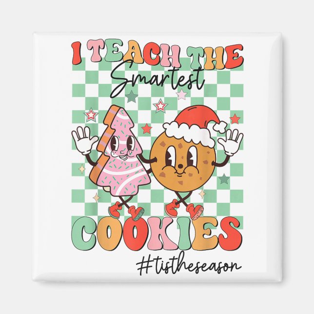 Imán Merry Christmas I Teach The Smartest Cookies Teach (Frente)