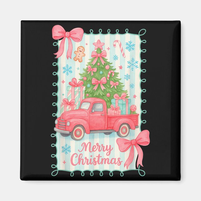 Imán Merry Christmas Nk Truck Family Matching Pajamas G (Frente)