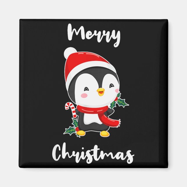 Imán Merry Christmas Penguin  (Frente)