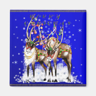 Imán Merry Christmas Reindeer Magnet