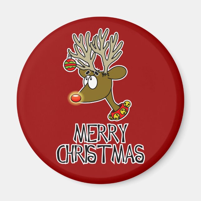 Imán Merry Christmas Reindeer Magnet (Frente)