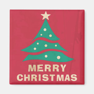 Imán Merry Christmas Retro Tree Magnet